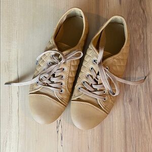 Tan Quilted Sneakers
